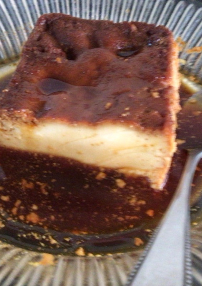 Una foto de Flan de queso