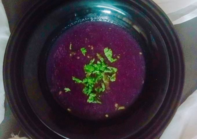 Recipe of Quick Purple soup (south Indian style)