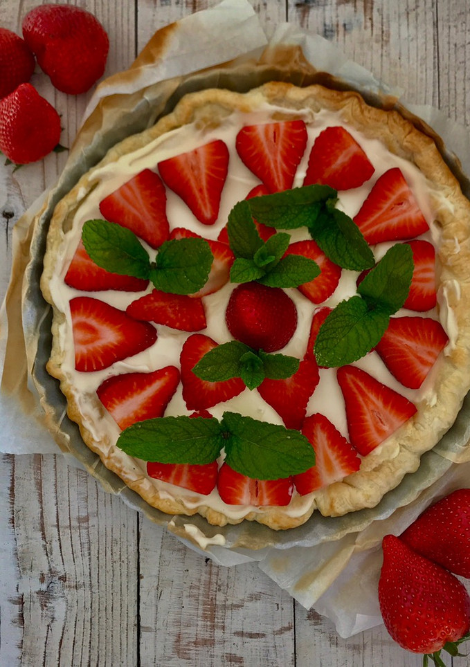 Una foto de Tarta con fresas