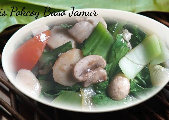 Tumis Pokcoy Baso Jamur