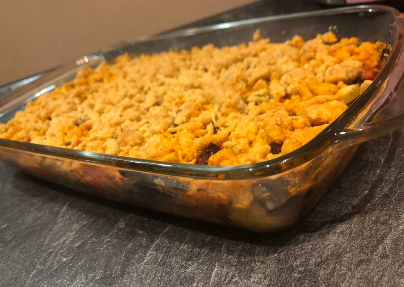 Crumble de légumes et Chorizo