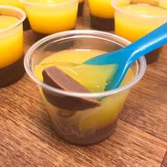 A picture of Choco orange silky pudding.