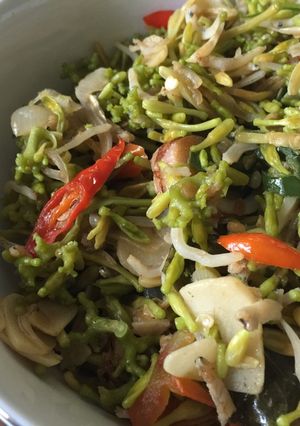 Foto resep Tumis bunga pepaya dan teri