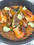 Fideuà con Caballa en Salazón y gambones