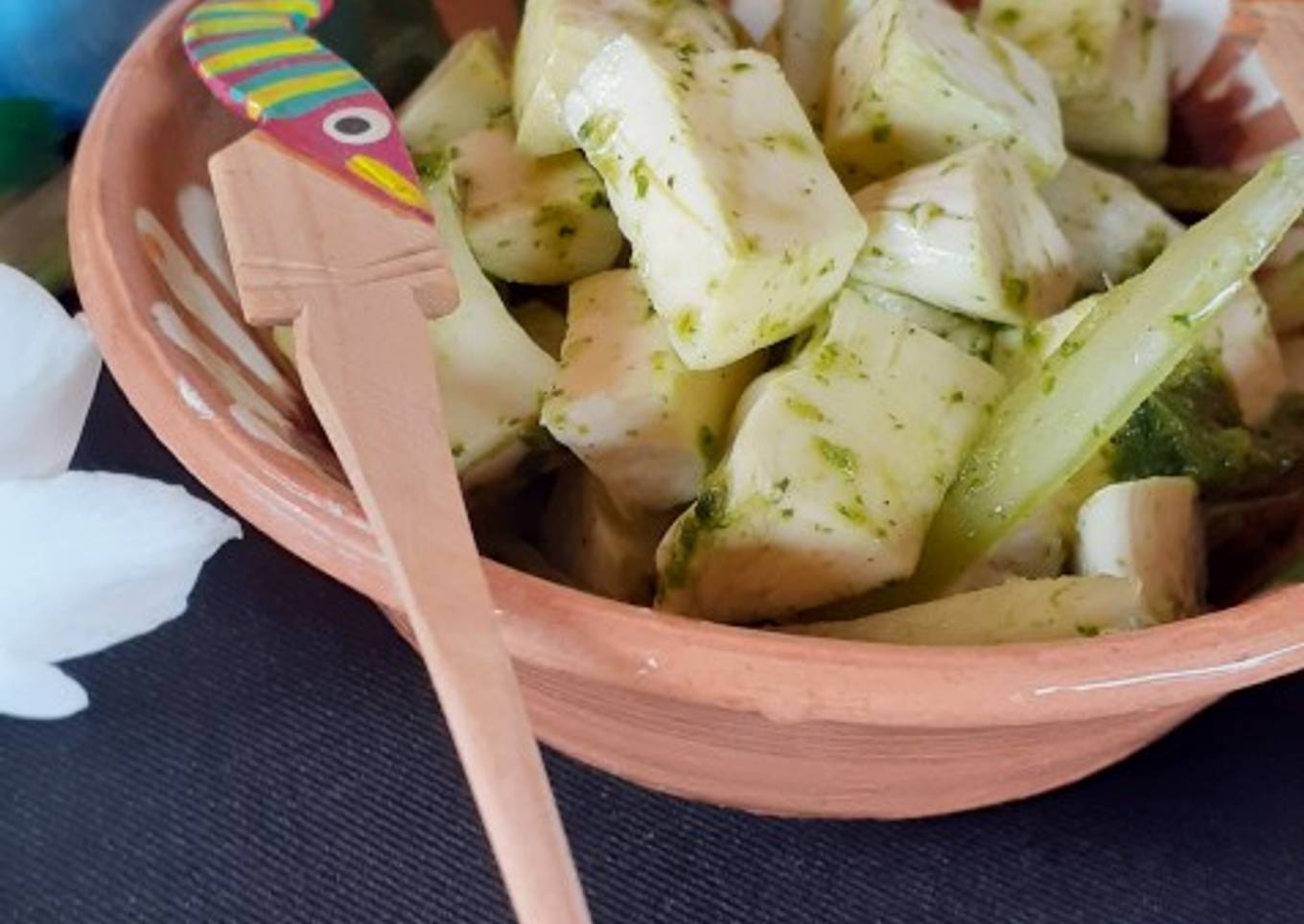 Quesillo en salsa verde