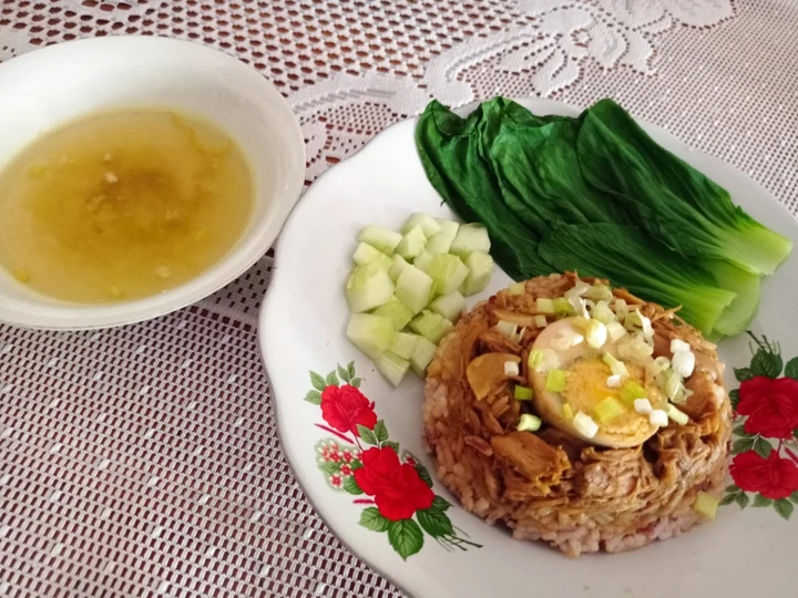 Langkah Gampang Menyiapkan Resep  Nasi tim ayam simpel yang Lezat, Enak Banget