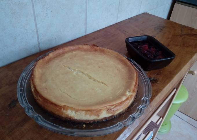 Recipe of Favorite New york style Cheesecake with berry reduction