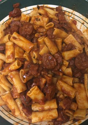 Una foto de Macarrones con chorizo