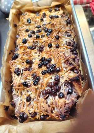 Foto resep Puding Roti Panggang Coklat