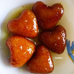 A picture of Gulab jamun (Heart Shaped).