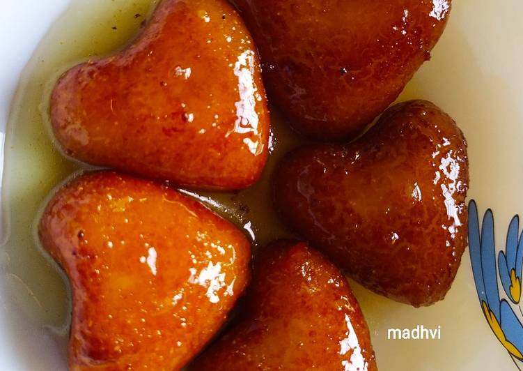 Simple Way to Prepare Quick Gulab jamun (Heart Shaped)