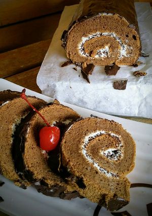 Foto resep Chocolate chiffon swiss roll