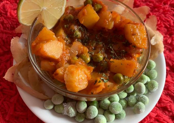 Aloo matar Restaurant style