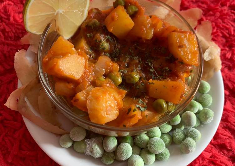 Simple Way to Prepare Any-night-of-the-week Aloo matar Restaurant style