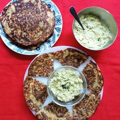 A picture of A Unique Uttapam and Coconut Chutney.