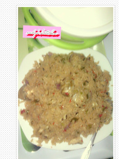A picture of RICE and beans jollof.