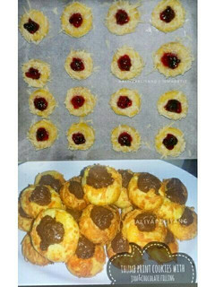 Foto resep Blueberry chocolate thumbprint cookies with cheese