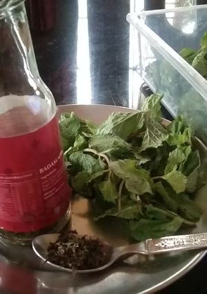 A picture of Tips Homemade Mint Powder: Freshness in a Jar.