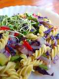 Pasta de maíz con vegetales