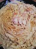 Spagetti blanco con jamón