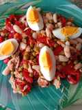 Ensalada de alubias y guisantes