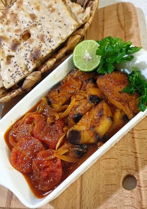 عکسی از دستور خوراک گوجه بادمجون