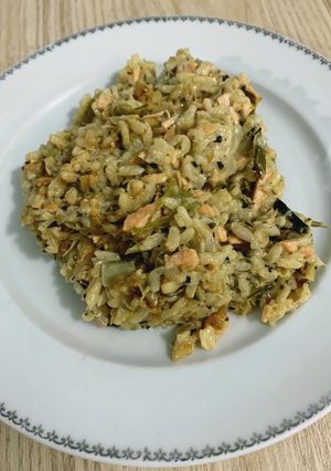 Une photo de Risotto express saumon poireaux au cookeo
