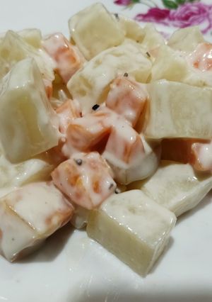 Una foto de Ensalada de papas y zanahoria