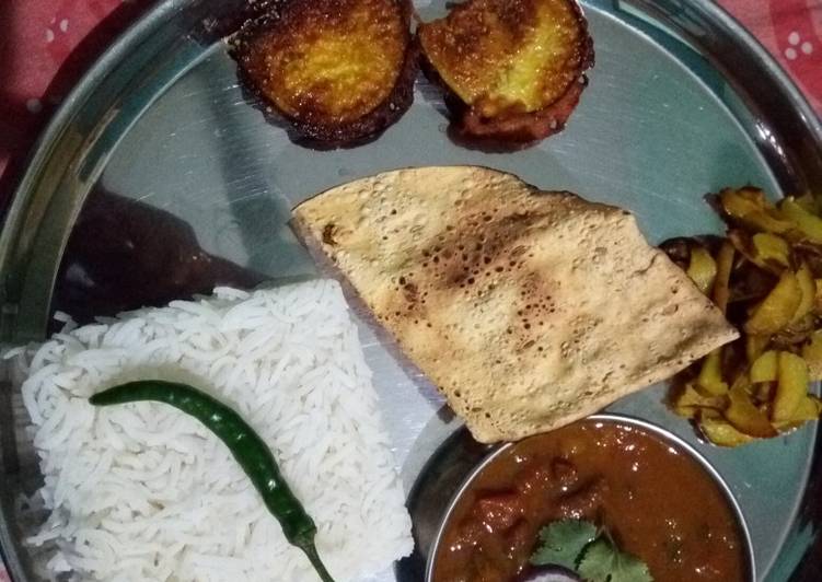 Easiest Way to Prepare Favorite Rajma Chawal Baingan Fry Aloo Fry
