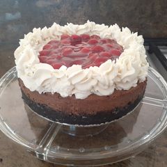 A picture of Blackforest cheesecake.