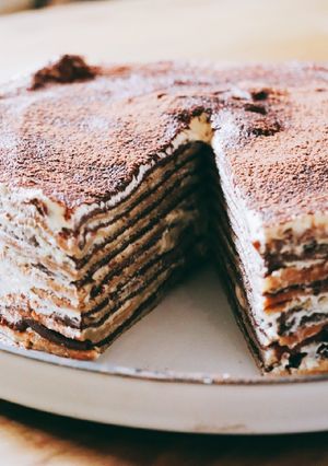 A picture of Tiramisu-Style Crêpe Cake.