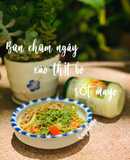 Bún chùm ngây xào thịt bò sốt mayo