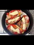 Berenjenas a la plancha con tomate y cebolla