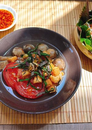 Hình của món Bún riêu dấm bỗng.