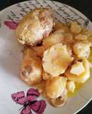 Muslitos rellenos de pollo con salsa de champiñones en olla GM