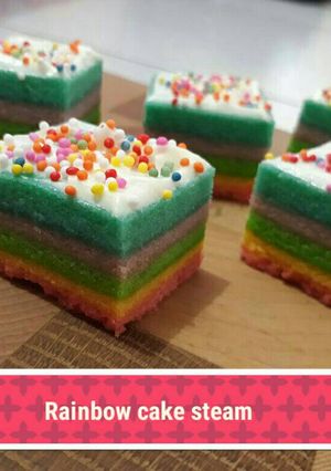 Foto resep Rainbow cakes steam