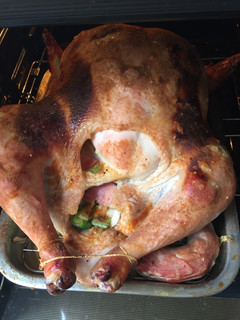 Una foto de Pavo al horno