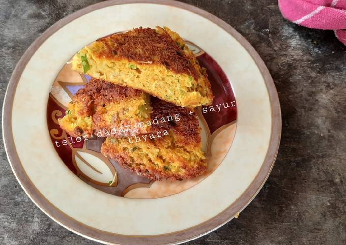 Resep Telor Dadar Padang + Sayuran, Lezat Sekali