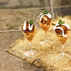 A picture of Potato cheese kabab shots.