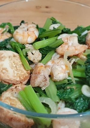 Foto resep Ca sawi hijau tofu udang