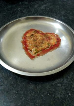 A picture of Velentine special heart shape suji chilla.