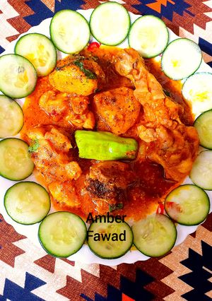 A picture of Chicken potato salan.
