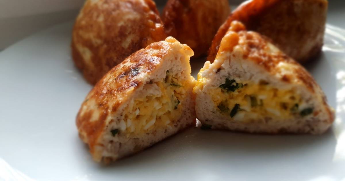 Котлеты "Птичье молоко" в кляре с начинкой из сыра и яиц