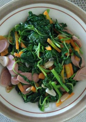 Foto resep Tumis Bayam Sosis