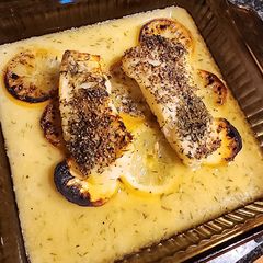 A picture of White Fish with Lemon Butter.