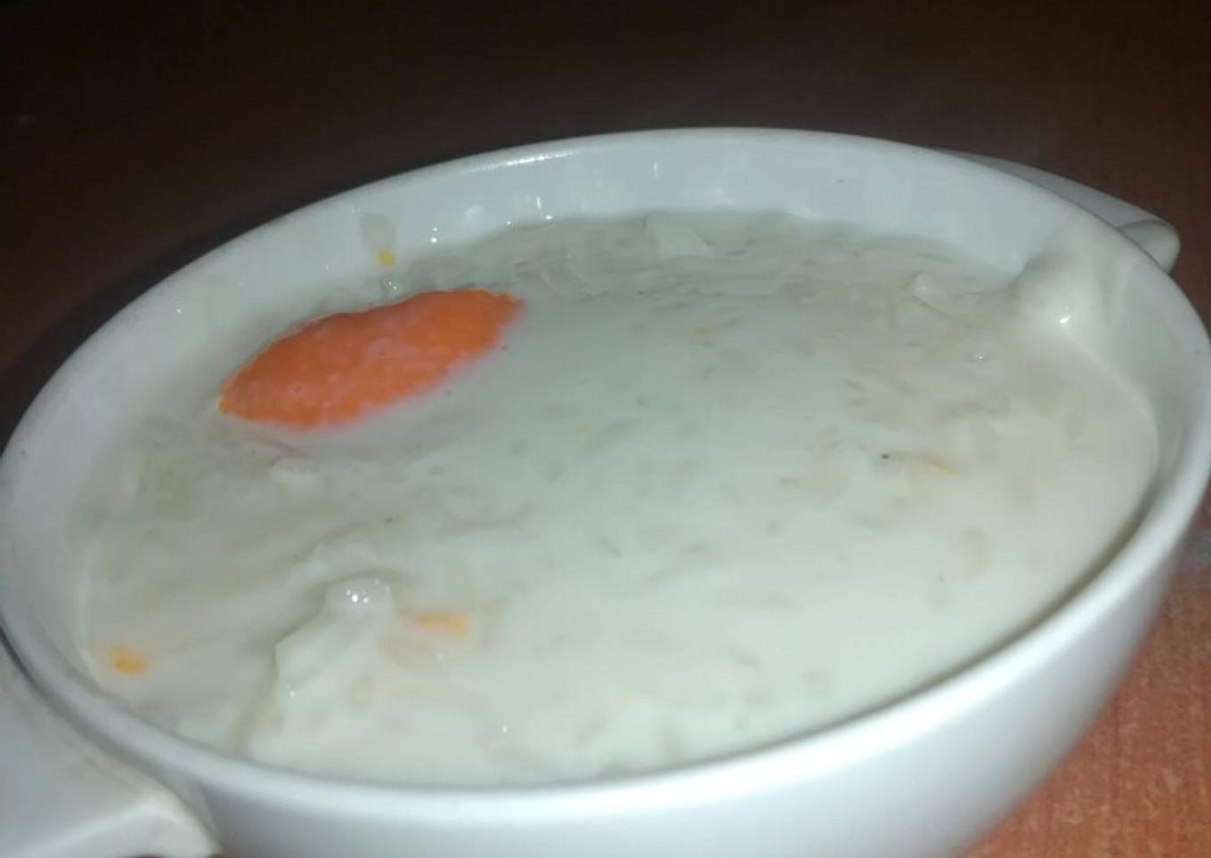 Arroz con leche pero con leche en polvo