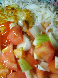 A picture of Chicken with Pico de Gallo.