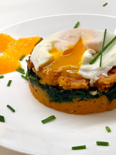 Foto de Alheira com puré de batata-doce