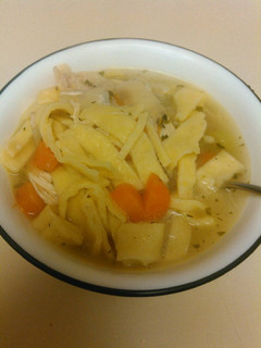 A picture of Chicken Noodle Soup (from scratch).