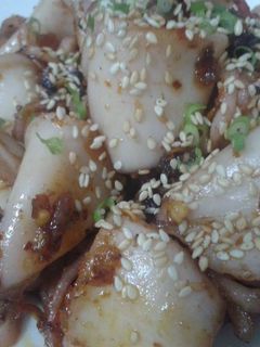 Hình của món Mực rim tương ớt.